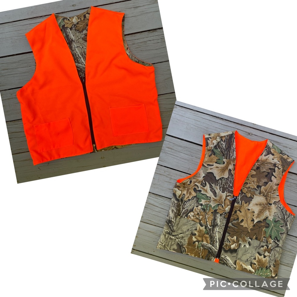 Reversible Orange and Camouflage Hunting Wives Unisex Vest